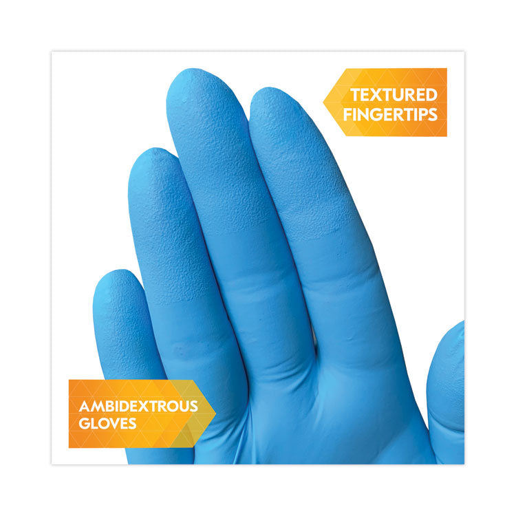 G10 2PRO Nitrile Gloves, Powder-Free, Medium, 6 mil Thick, 9.5" Long, Blue, 100/Box, 10 Boxes/Carton