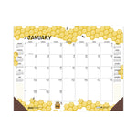 Recycled Honeycomb Desk Pad Calendar, Honeycomb Artwork, 18.5 x 13, White/Multicolor Sheets, 12-Month (Jan to Dec): 2025