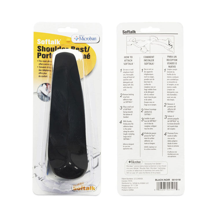 Standard Telephone Shoulder Rest, 2.63 x 7.5 x 2.25, Black