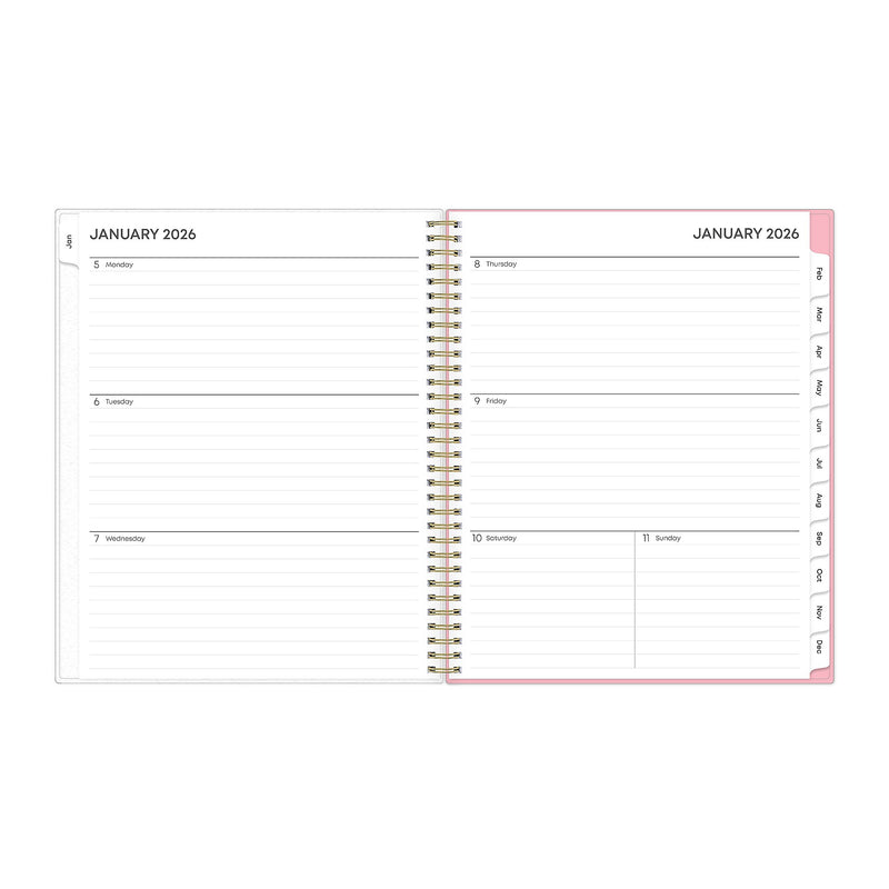 Planning Calendar BS Mimi Pink Frosted PP 8.5x11 RY26 Wkly/Mthly Safety Wirebound -