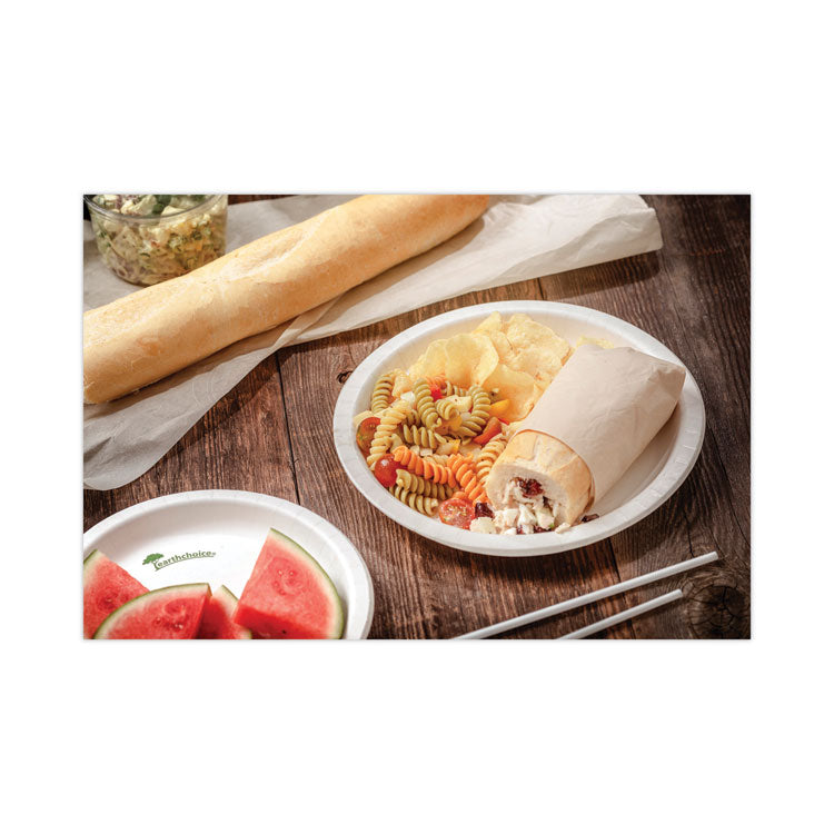 EarthChoice Pressware Compostable Dinnerware, Plate, Paper, 9" dia, White, 450/Carton