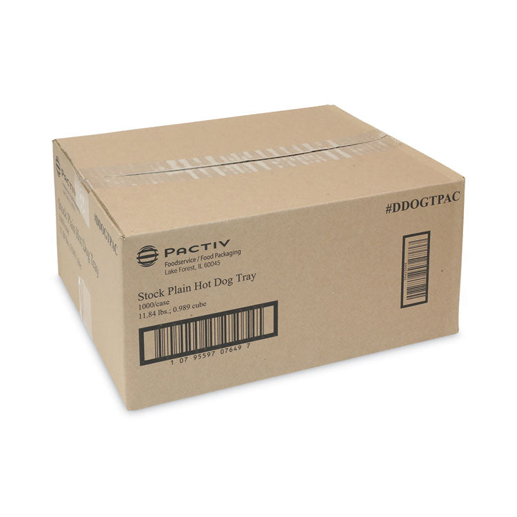 Paperboard Boat Basket, Hot Dog Tray with Perforations, 7.04 x 1.75 x 1.43, White, Paper, 1,000/Carton