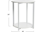 Household Essentials Jamestown 20"Dia. Laminate Round End Table, Scandinavian White/White (8200-1)