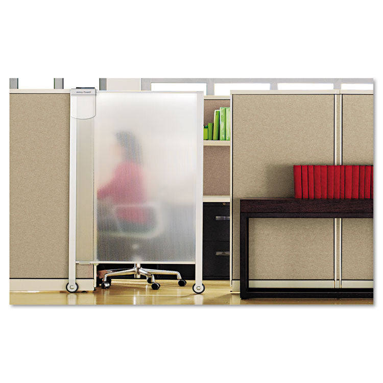 Premium Workstation Privacy Screen, 38w X 64d, Translucent Clear/silver