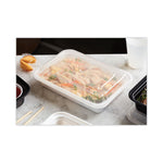 Newspring VERSAtainer Microwavable Containers, 24 oz, 5 x 7.25 x 2.63, White/Clear, Plastic, 150/Carton