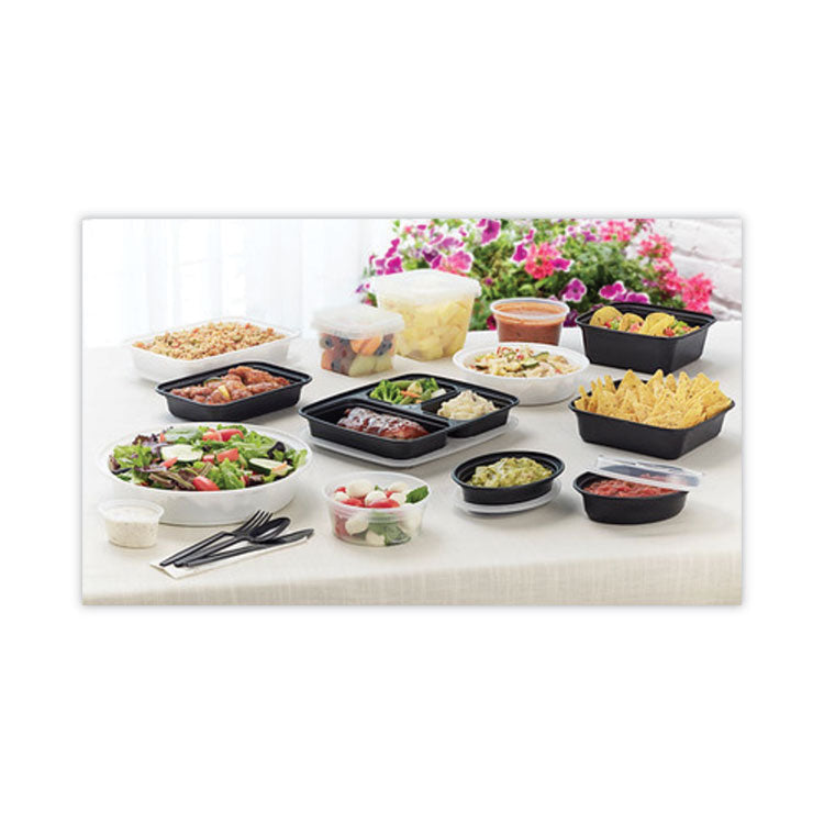 Newspring VERSAtainer Microwavable Containers, Base/Lid Combo, 8.8 x 6 x 2.5, White/Clear, Plastic, 150/Carton