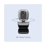 Adesso CyberTrack M1 HD Fixed Focus USB Webcam with AI Motion/Facial Tracking, Black/Silver