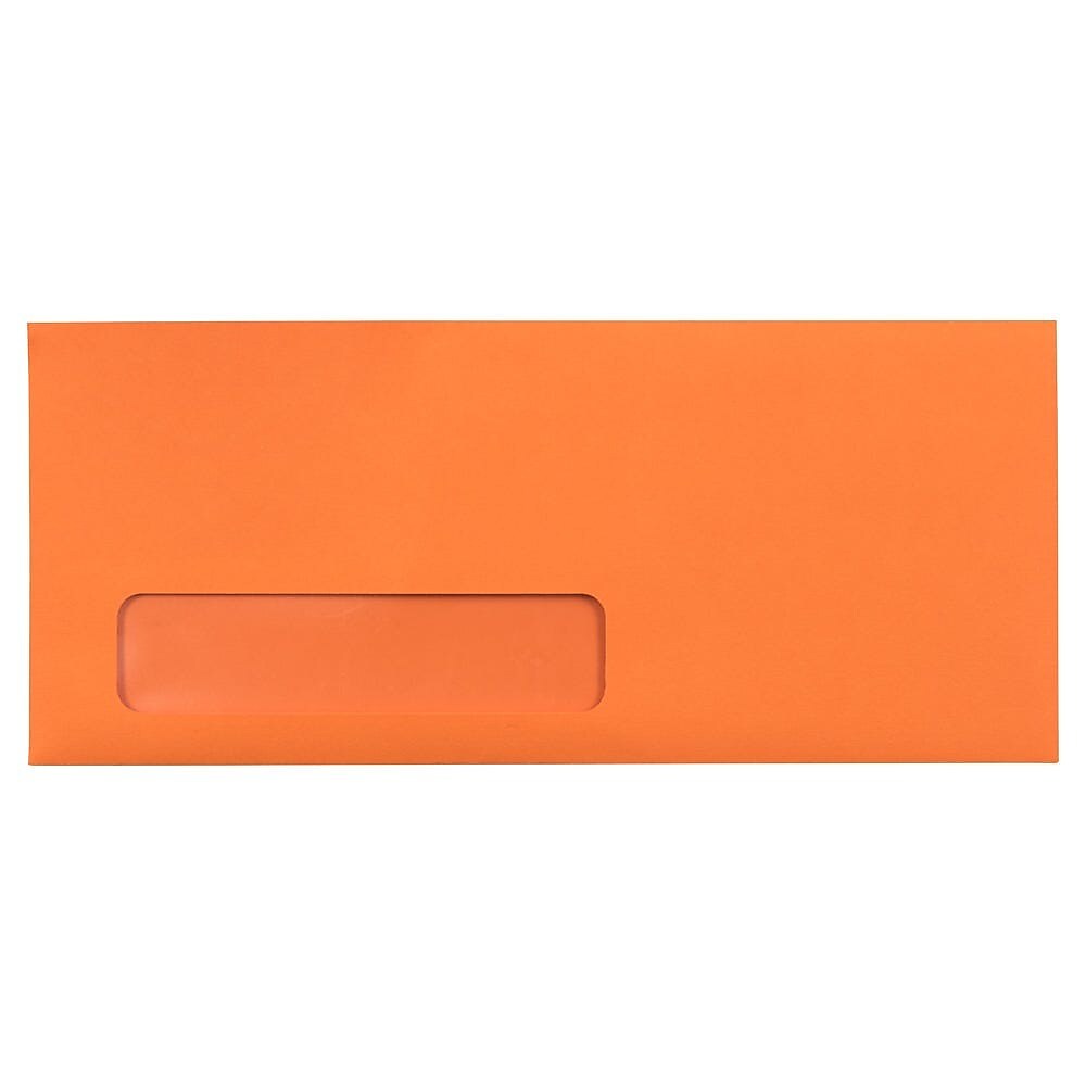 JAM Paper #10 Booklet Envelope 4 1/8" x 9 1/2", Orange, 100/Pack (5156477d)