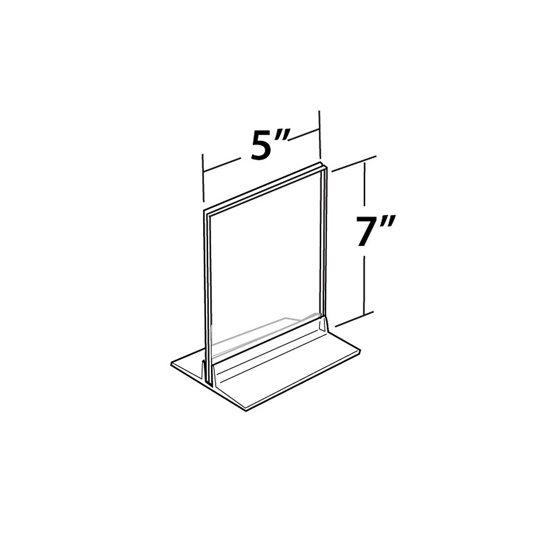 Azar Sign Holder, 5" x 7", Table Top, Clear, Acrylic, 10/Pack (102722-10PK)