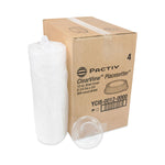 ClearView Dome-Style Lid with Tabs, Fluted, 8.88 x 8.88 x 0.75, Clear, Plastic, 504/Carton