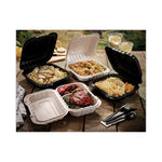 EarthChoice SmartLock Microwavable MFPP Hinged Lid Container, 2 Compartments, 9 x 6 x 3, White, Plastic, 270/Carton