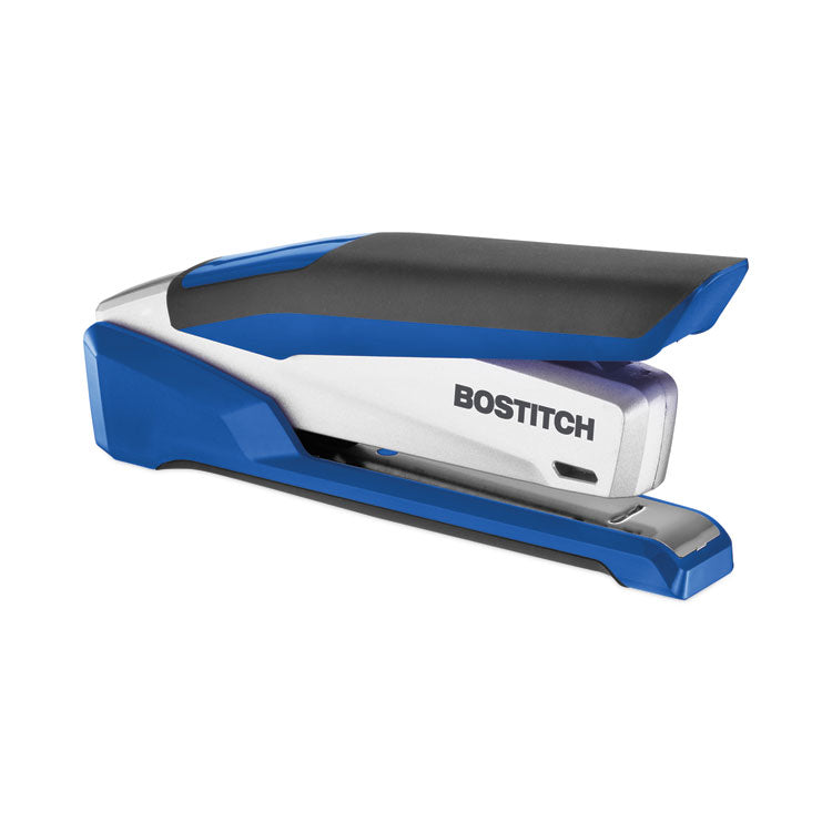 InPower One-Finger 3-in-1 Desktop Stapler, 28-Sheet Capacity, Blue/Silver