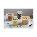 Newspring DELItainer Microwavable Container Lid, Recessed, 4.55" Diameter x 0.4" h, Translucent, Plastic, 480/Carton