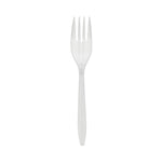 Fieldware Cutlery, Mediumweight Fork, Plastic, White, 1,000/Carton