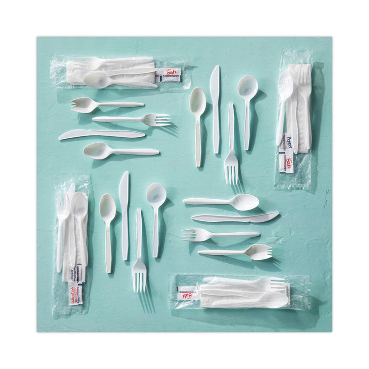 Fieldware Cutlery, Mediumweight Fork, Plastic, White, 1,000/Carton