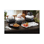 SmartLock Foam Hinged Lid Container, Small, 3 Compartments, 7.5 x 8 x 2.63, White, 150/Carton