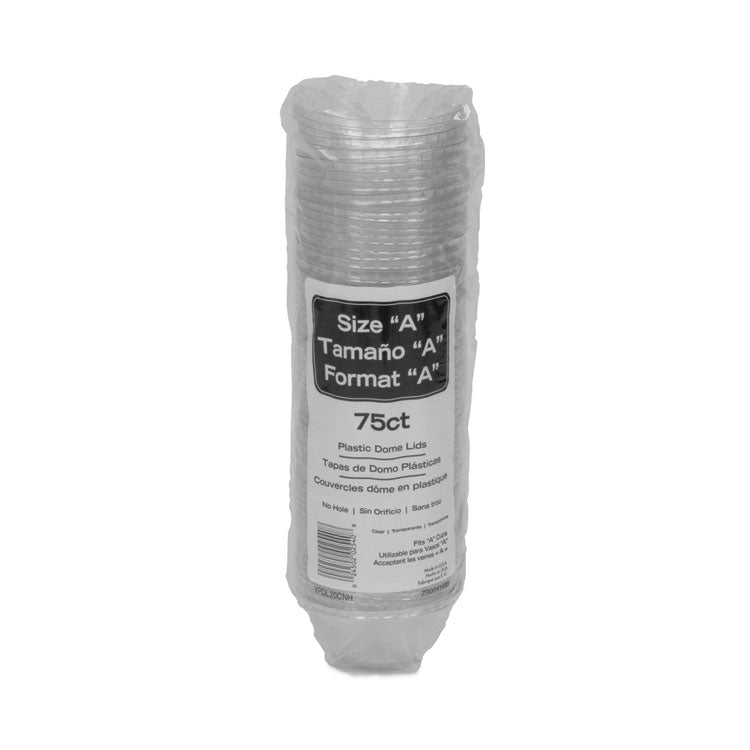 EarthChoice Strawless RPET Lid, Dome Lid, Fits 9 oz to 20 oz "A" Cups, Plastic, Clear, 900/Carton