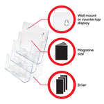 Staples® Literature Holder for Magazines, 8.25" x 11.7", Clear Plastic (77301)