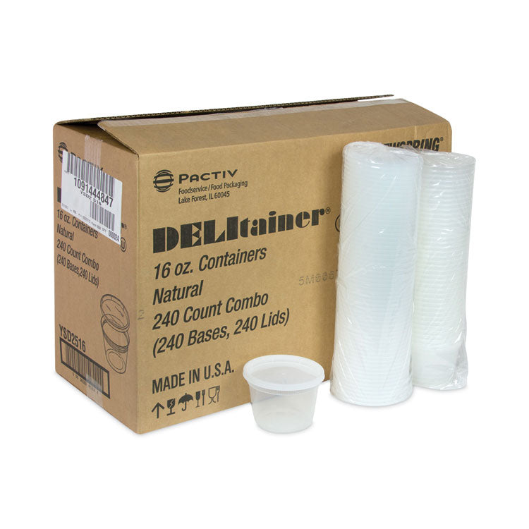 Newspring DELItainer Microwavable Container, 16 oz, 2 x 2 x 2, Clear, Plastic, 240/Carton
