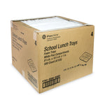 Foam School Trays, 5-Compartment Tray, 8.25 x 10.5 x 1, White, 500/Carton