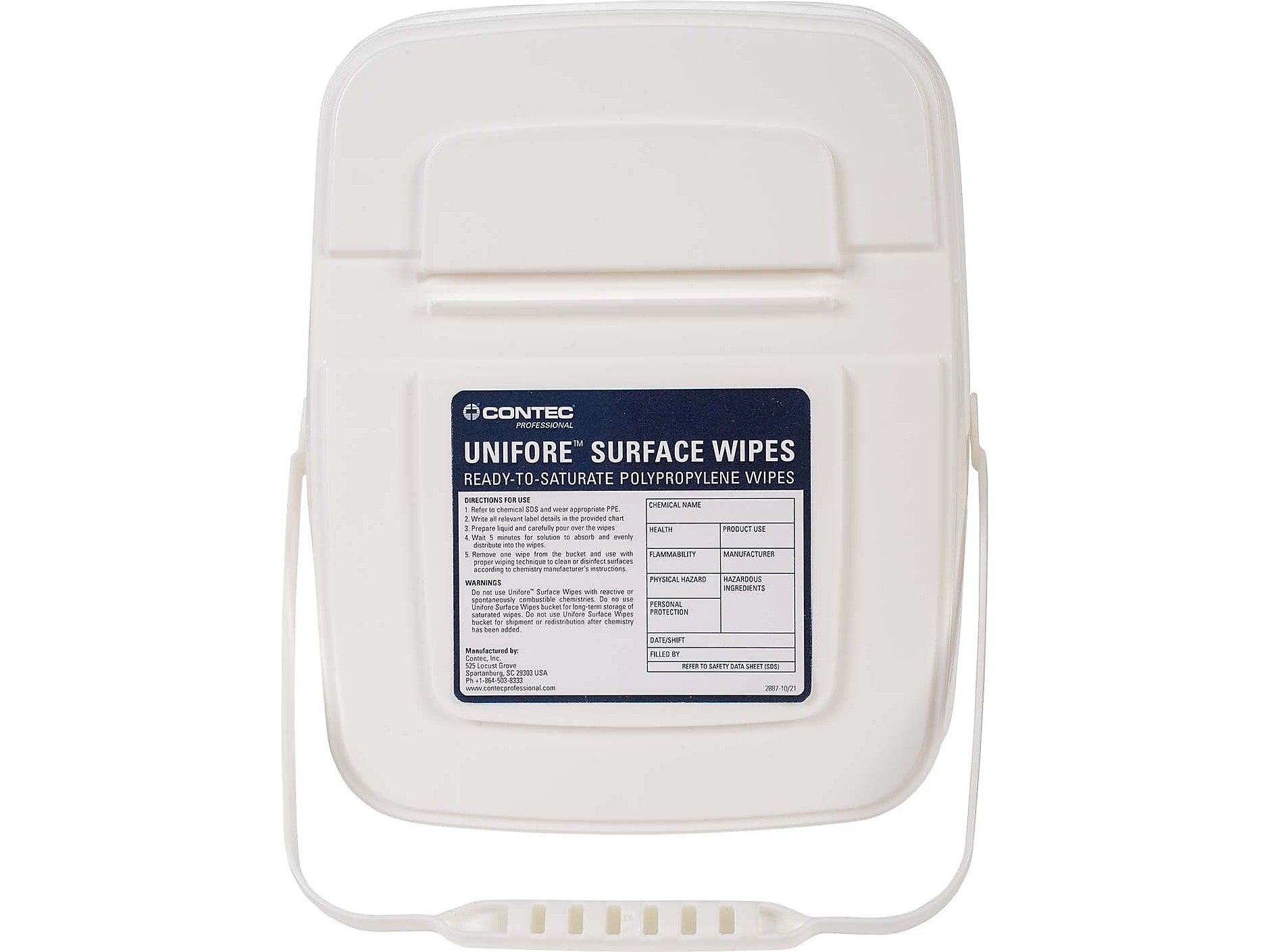 Contec Unifore Plastic Replacement Bucket, White, 6/Case (PRCN0005)
