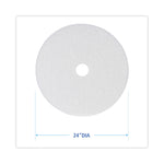 Polishing Floor Pads, 24" Diameter, White, 5/carton