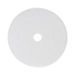 Polishing Floor Pads, 24" Diameter, White, 5/carton
