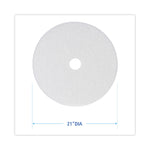 Polishing Floor Pads, 21" Diameter, White, 5/carton