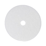 Polishing Floor Pads, 21" Diameter, White, 5/carton