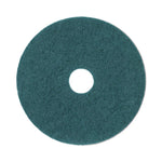 Heavy-Duty Scrubbing Floor Pads, 20" Diameter, Green, 5/carton