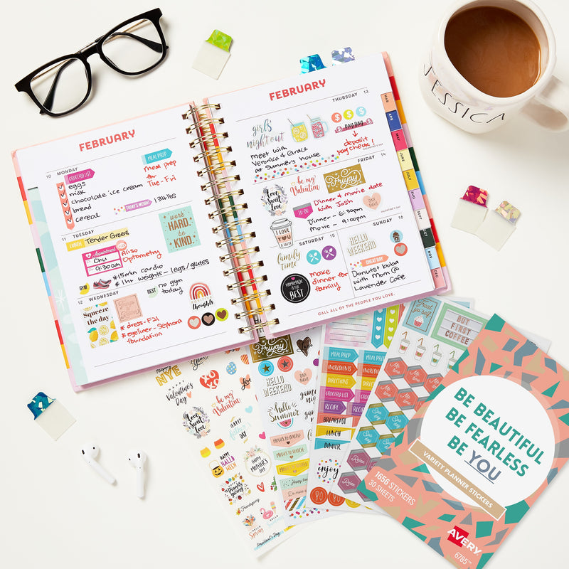Avery Planner Stickers Variety Pack, Assorted Colors, 1,656/Pack (6785)