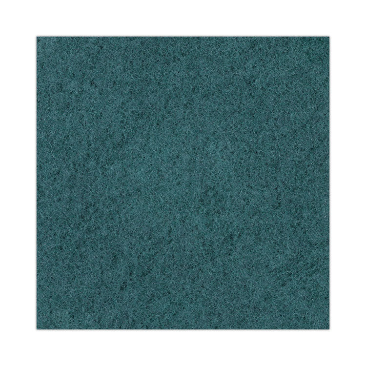 Heavy-Duty Scrubbing Floor Pads, 19" Diameter, Green, 5/carton