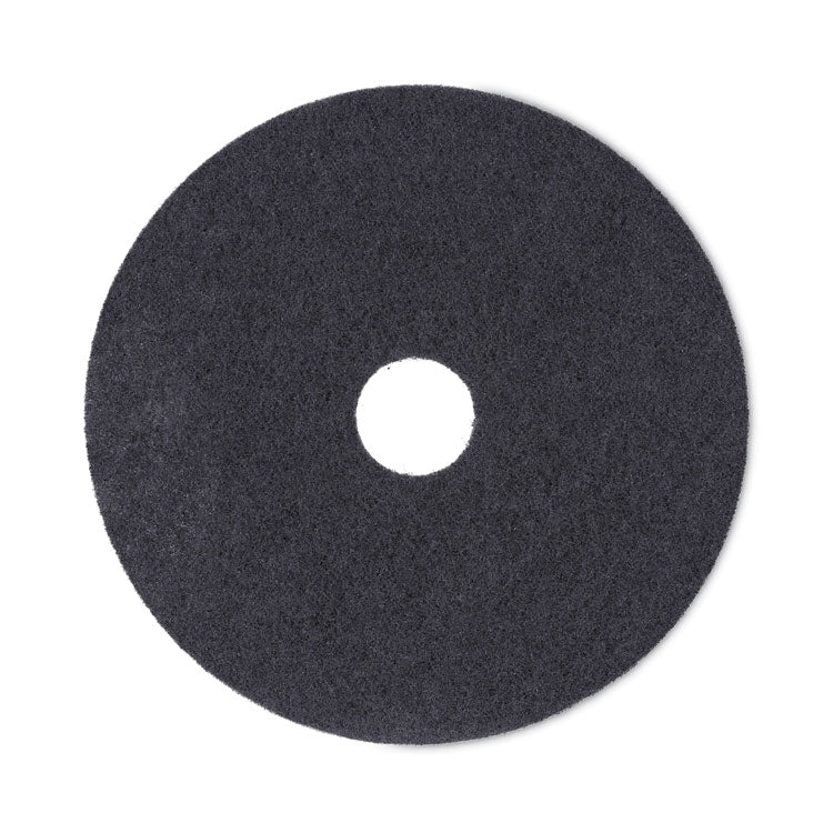 Stripping Floor Pads, 18" Diameter, Black, 5/carton