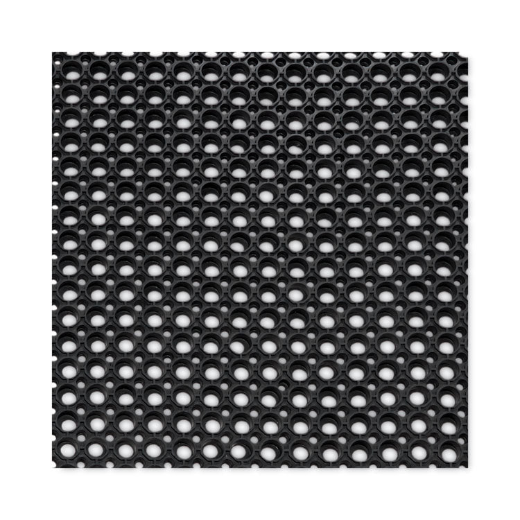 Safewalk-Light Heavy-Duty Anti-Fatigue Mat with Flow-Through Backing, Rubber, 36 x 120, Black