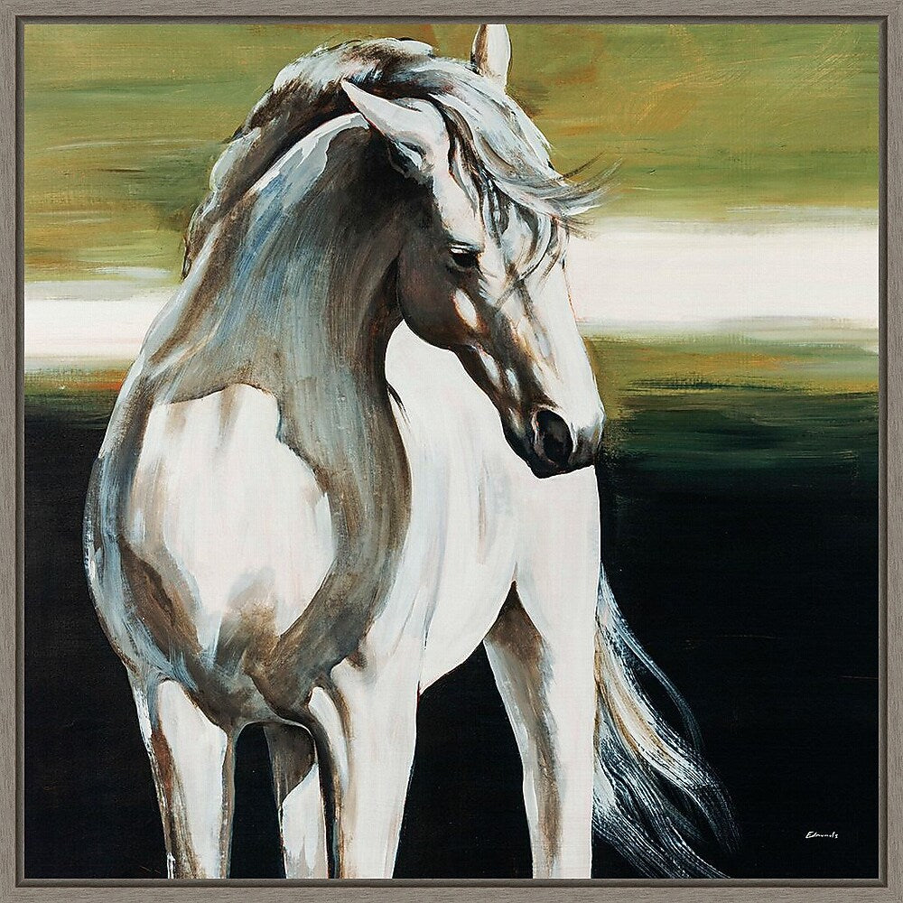 Amanti Art Portrait of Dakota the Horse by Sydney Edmunds Framed Canvas Wall Art Print, 30" x 30" (A42678027423)