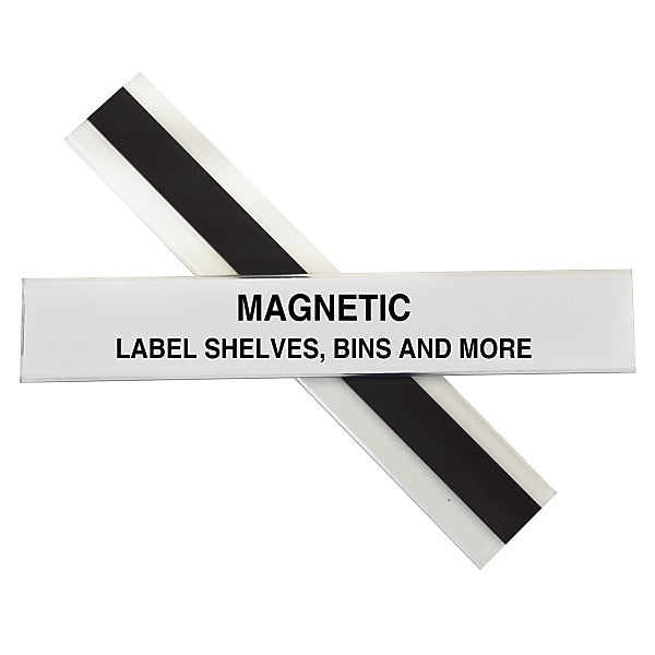 C-Line HOL-DEX Magnetic Shelf/Bin Label Holders, Side Load, 1" x 6", Clear, 10/Box (CLI87227)