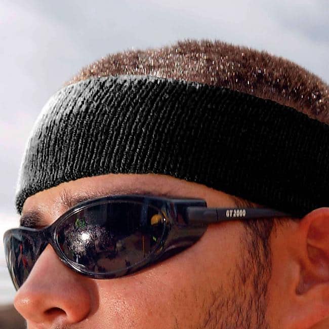 Ergodyne Chill-Its 6550 Cooling Sweatband, Black, One Size, 24/Carton (12452)
