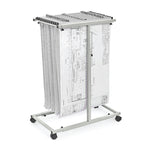 AdirOffice Steel Mobile Blueprint Storage File Storage Cart with (12) 30" Hanging Clamps, Gray (614-6036)