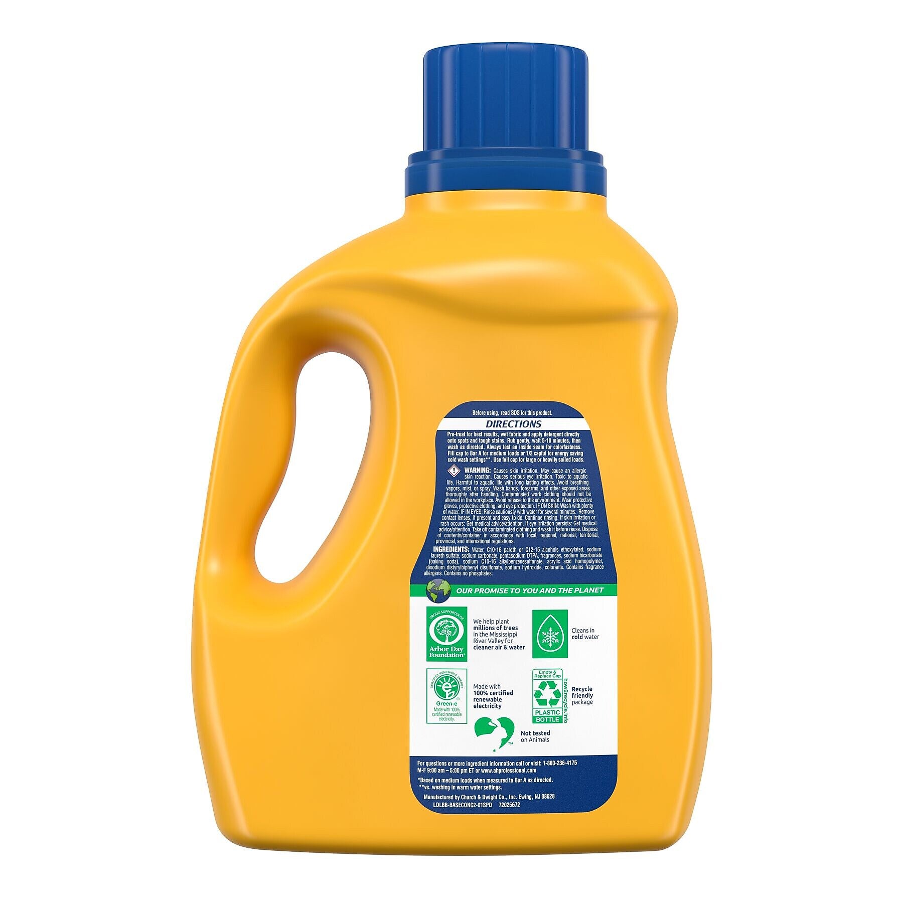 Arm & Hammer HE Liquid Laundry Detergent, Clean Burst, 105 Loads, 105 Oz., 4/Carton (CDC3320050024)