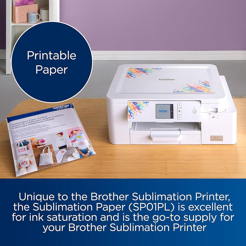 Brother 8.5" x 11" Sublimation Paper, White, 100 Sheets (SP01PLS)