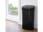 Nine Stars Stainless Steel Sensor Trash Can, 13.2-Gallon, Black (DZT-50-9BK)