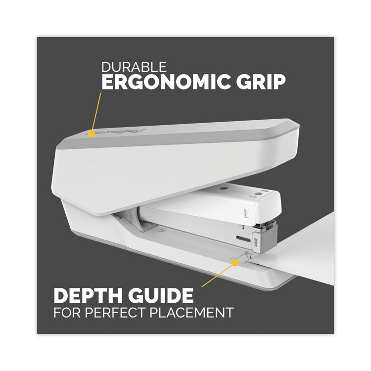 LX850 EasyPress Full Strip Stapler with Antimicrobial Protection, 25-Sheet Capacity, White