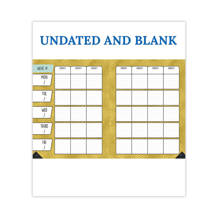Teacher Planner, Weekly/Monthly, Two-Page Spread (Seven Subjects), Two-Page Spread (One Month), 11 x 8.5, Multicolor Cover
