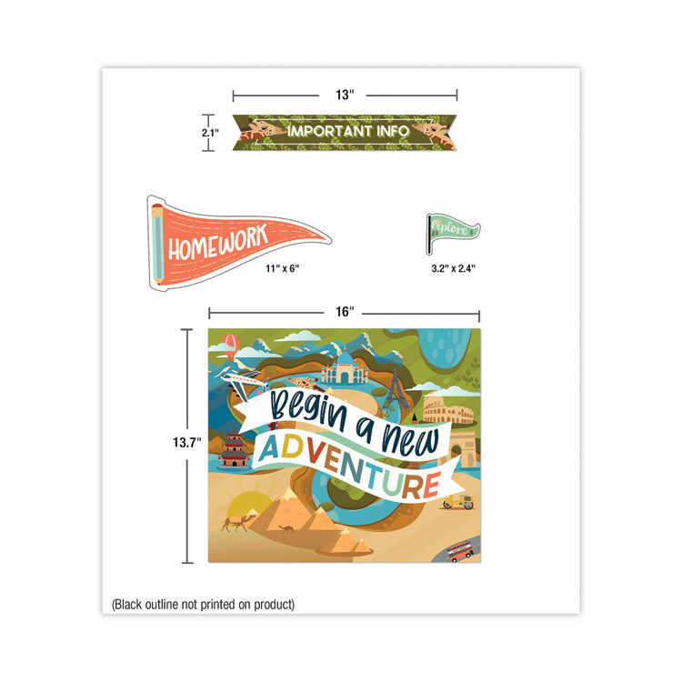 Calendar Bulletin Board Sets, 123-Piece Set, Let's Explore, 23" x 13", Multicolor