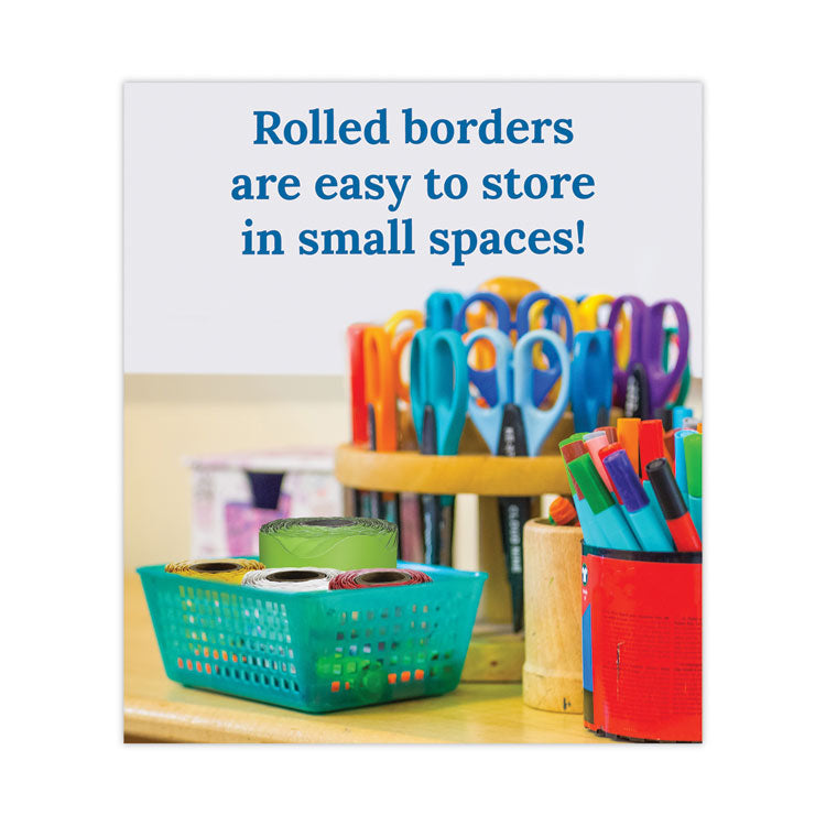 Rolled Borders, Scalloped Border, Back to School, 2.25" x 65 ft, Lime