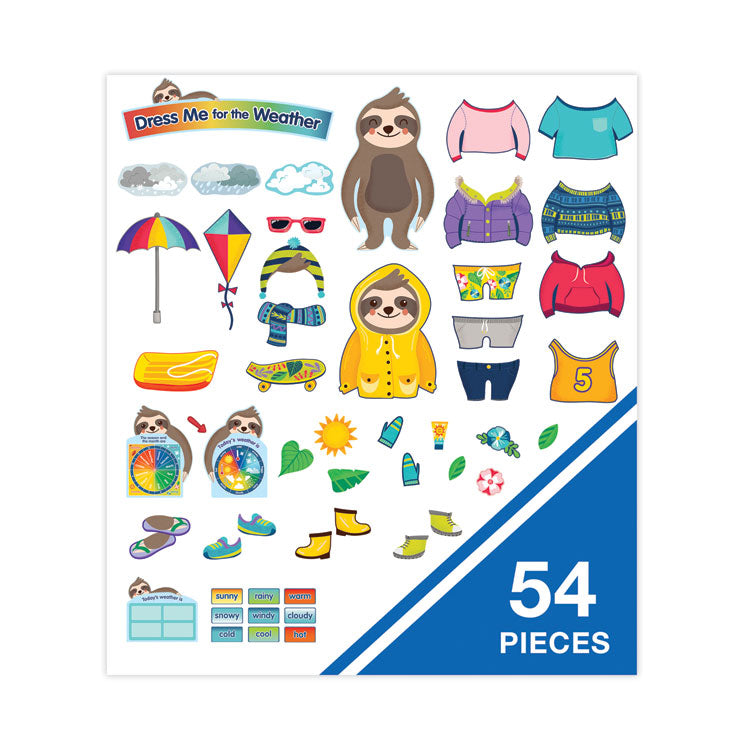 Curriculum Bulletin Board Sets, 54-Piece Set, Dress Me for the Weather, 23.5" x 7.5", Multicolor
