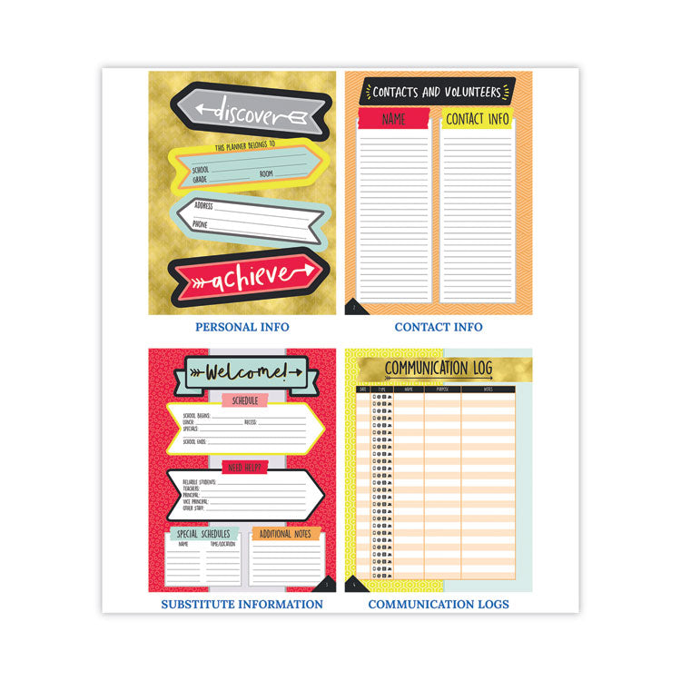 Teacher Planner, Weekly/Monthly, Two-Page Spread (Seven Subjects), Two-Page Spread (One Month), 11 x 8.5, Multicolor Cover