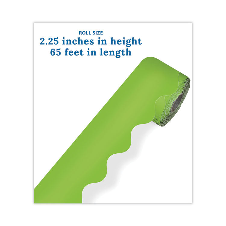 Rolled Borders, Scalloped Border, Back to School, 2.25" x 65 ft, Lime