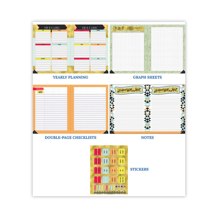 Teacher Planner, Weekly/Monthly, Two-Page Spread (Seven Subjects), Two-Page Spread (One Month), 11 x 8.5, Multicolor Cover