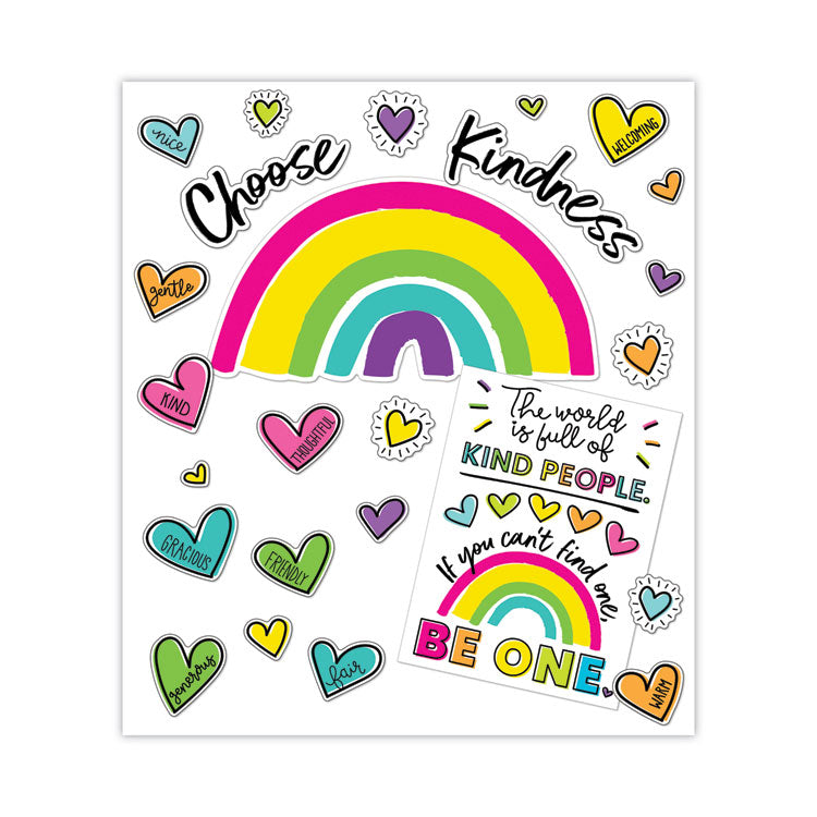 Motivational Bulletin Board Sets, 75-Piece Set, Kind Vibes, 30" x 16", Multicolor